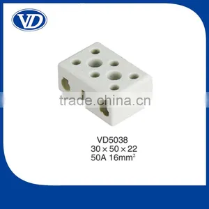 50A 3 Way 8 Holes Porcelain Terminal Blocks VD5038 thumbnail-1