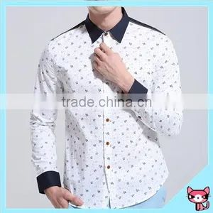 European Lapel Style Autumn Men Long Sleeve Shirts thumbnail-1