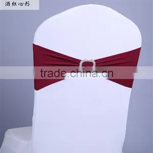 Heart Ornament Elastic Wedding Chair Cover Sashes Party Banquet Decoration Bow thumbnail-3