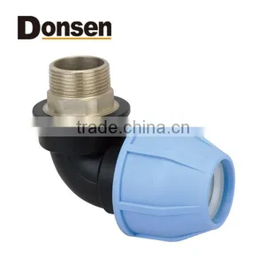 2014 90 ELBOW MALE WITH BRASS THREADED INSERT PP COMPRESSION FITTINGS thumbnail-1