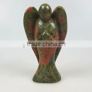 Crafts Unakite Angel Carving Semi-Precious Gemstone thumbnail-1