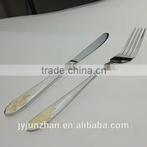 Stainless Knife Fork Sets With High Mirror Polish and Gold Plated thumbnail-1