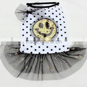 Puppy Pet Clothes Summer Dog Cute Smiling Face Round Dot Little Skirt XS-XL 16693 thumbnail-2