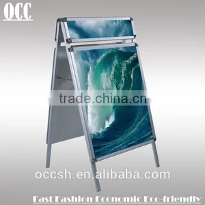 Double Size A Frame Stand Aluminum Poster Banner Stand With Head Board thumbnail-1
