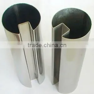 Stair Railing Stainless Steel Slotted Tube for 16mm Glass thumbnail-1