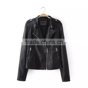 Lovely Jacket ,2014 China New Design pu Leather Jacket for Women thumbnail-1