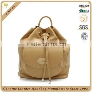 China Supplier Genuine Leather Hands Bags Online Shopping Backpack Women Drawstring Bag thumbnail-1