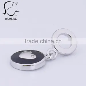 Natural Pave Silver Diamond Initial Pendant thumbnail-1