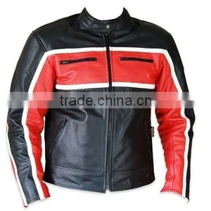 Orange/Black Motorbiker Leather Jacket Motorcycle Jacket JACKET Motorbike Jacket thumbnail-2