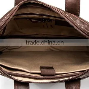 Professional Factory Supply Elegant Nice Looking Fashion Leather Mans Brown Laptop Bag thumbnail-3