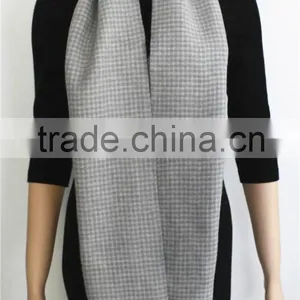 Light Grey Double Sided Wool Scarf thumbnail-2