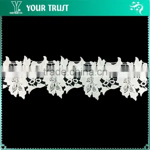 Width 58 Centimeter White Dot Flower Polyester Trimming Lace Dresses thumbnail-6