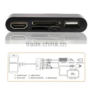 Micro USB OTG Sd Tf HUB Card Reader MHL to Hdm i Hdtv Adapter Connection Kit for Samsung Galaxy S5 S3 S4 Note2 Note3 Note4 thumbnail-6