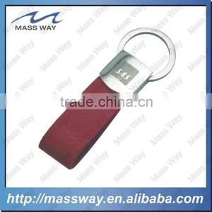 Blank Promotion Hot Sale Metal Zinc Alloy Brown Leather Keychain thumbnail-2
