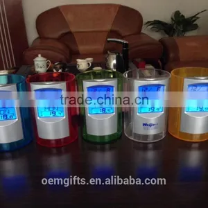 Multifunction Round Desktop Pen Holder With Calendar Temperature Display And Alarm Clock thumbnail-1