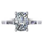 21 Mm Solitaire With Accent Engagement Ring Silver Silver Mount 038 thumbnail-1