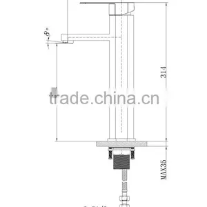 Royal Rectangular Basin Faucet With Long Neck 18 1102 thumbnail-2
