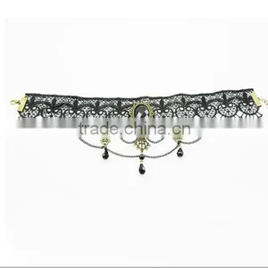Gothic Acrylic Excellent Beads Lace Collar Victorian Choker Necklace Pendant thumbnail-3
