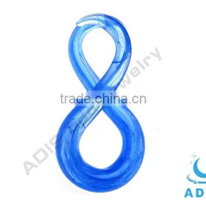 Light Blue "8" Shaped Glass Ear Stretcher Plug Body Jewelry Glass Piercing thumbnail-1