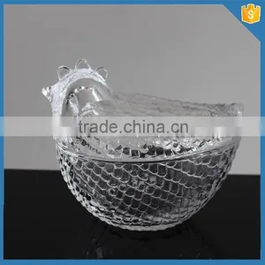 Bird Chicken Shape Gift Wholesale Glass Animal Glass Jar With Crystal Lid thumbnail-1