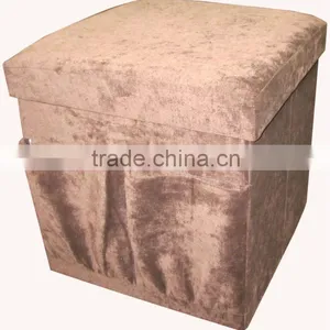 Cheaper! Brown Corduroy Folding Storage Stool/ottoman With Bag thumbnail-1