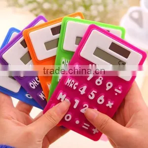 OEM Factory Solar Colorful Transparent Calculator/Solar Silicone Calculator thumbnail-1