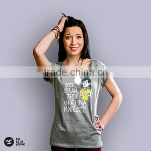 2016 Women Design Female T-shirt Print Logo DTG OEM Service Screenprint Transfer thumbnail-3