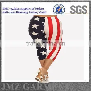 Custom Stretch Usa Flag Style Print Capris OEM 2015 Plus Size thumbnail-2