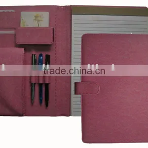 Pink Portfolio With Three Pen Loop thumbnail-1