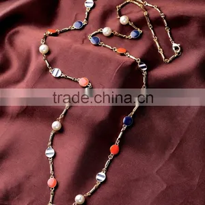 OEM/ODM Manufacture 2016 Fashion Design Colorful Beaded Long Necklace for Women thumbnail-2