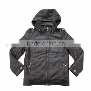 Apparel Stockslots Kids Washed PU Jacket Boys Jacket Kids Clothes thumbnail-1