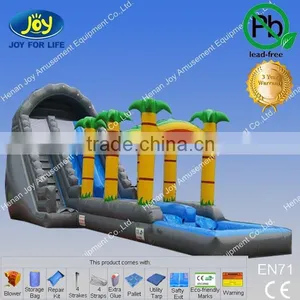 Tropical Palm Tree Inflatable Roaring River Water Slide thumbnail-1
