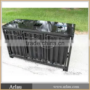 Arlau Outdoor Big Steel Waste Bin Dustbin thumbnail-1