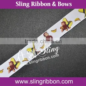 Lovely Monkey Character Printed Grosgrain Ribbon For Sales thumbnail-4