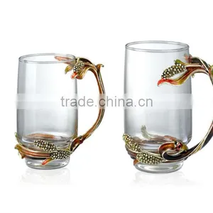 RORO 2013 New Harvest Years Wheat Enamel Pewter Crystal Glass Water Cup thumbnail-1