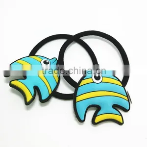Wholesale Fish Shaped Hair Extensions Rubber Bands Soft PVC Hair Ponytail thumbnail-2
