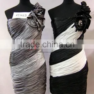 One Shoulder Prom Cocktail Dress Floral Embellished Fantasy Cocktail Dress 2014 thumbnail-4