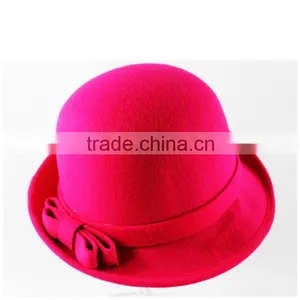 New Currents Design Wool Cap Felt Available Colourful Hats For Fashion Beautiful With Bowknot thumbnail-3