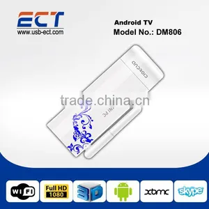 2013 Hot Android Mini Samrt TV Stick DM806 OS 4.2 Dual Core Smart Dongle RK3066 Blue and White Porcelain Made in China Fatory thumbnail-1