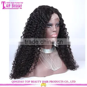 Wholesale Stock 26 Inches Lace Wig Human Hair Virgin Brazilian Kinky Curly Full Lace Wig thumbnail-1