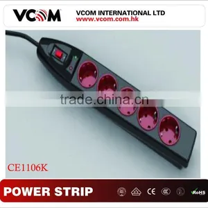 5 Sockets EU Type With Cable 1.5M Power Strip thumbnail-1