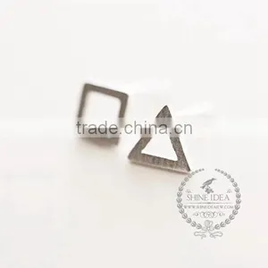 925 Sterling Solid Silver Hollow Triangle and Hollow Square Earring Stud Fashion Women Earrings 6730611 thumbnail-1