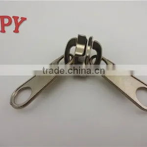 8# Metal Slider for Nylon Zipper With Double Puller thumbnail-1