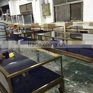 Customized Metal Material Luxury Glass Watch Jewelry Lighting Display Cabinets thumbnail-5