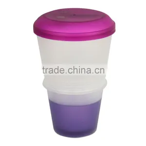 Good Quality 2 in 1 Take It To Go Container Milk Cereal To Go Pp Plastic Cup thumbnail-4