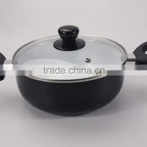 5Pcs Black Cooking Pot Ceramic Non-Stick Coating Aluminum Cookware Set thumbnail-3