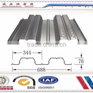 Galvanized Corrugated Metal Floor Decking Manufacturer YX51-342-1025 thumbnail-2