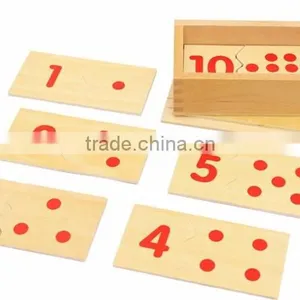 Wooden Dominos Baby Early Childhood Education Montessori Number and Counter Match-up Puzzle thumbnail-2