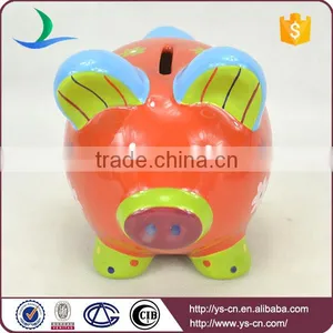 2015 Popular Unique Ceramic Red Piggy Coin Bank for Baby thumbnail-2