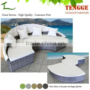 YH-8039B Rattan Sofa Bed Product Rattan Round Outdoor Furniture thumbnail-1